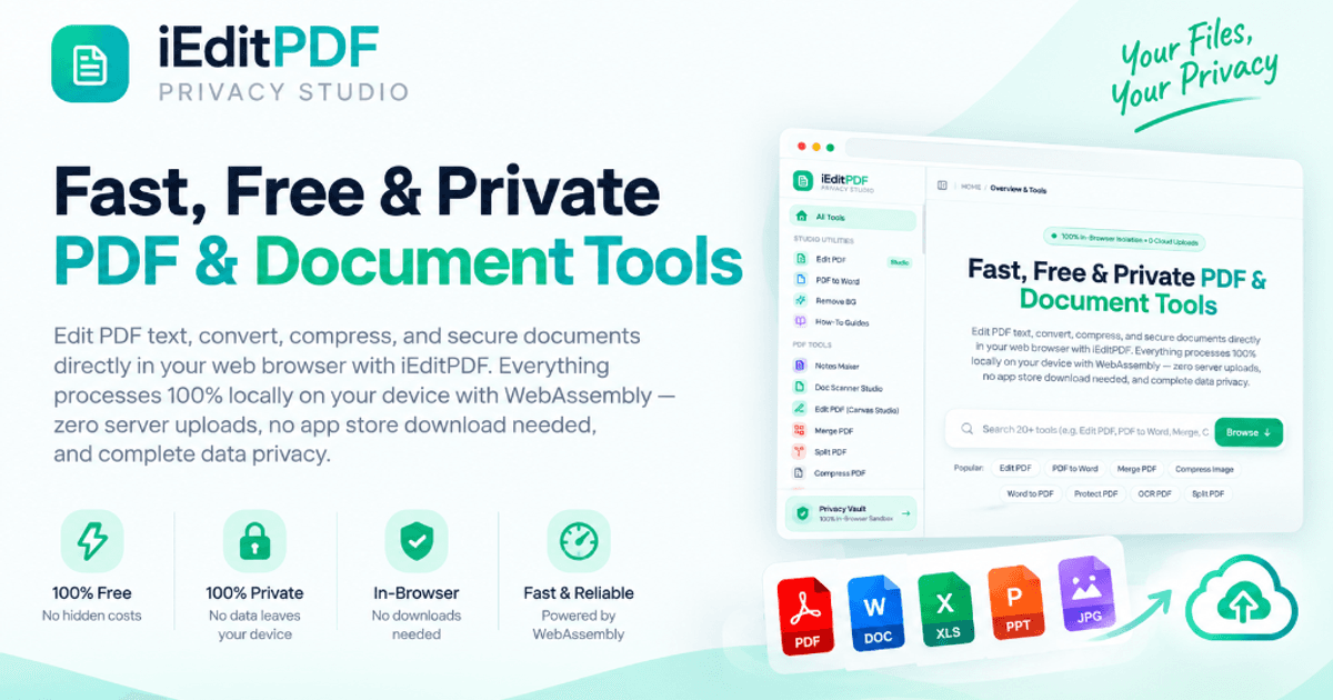 I built a free PDF and image toolkit that processes files in your browser